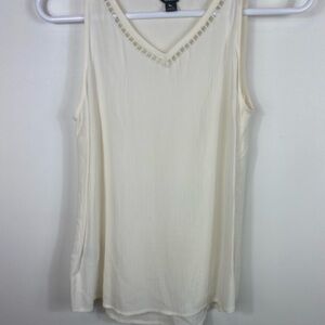 Eddie Bauer Small Elegant Cream Sleeveless Top